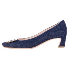 Roger Vivier Belle Vivier Buckle Detail Denim Pumps