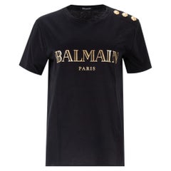 Balmain Crest Medallion Button Detailed Logo T-Shirt