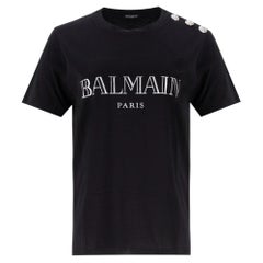 Balmain Crest Medallion Button Detailed Logo T-Shirt