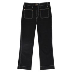 Khaite Cropped Topstitching Detail Jeans