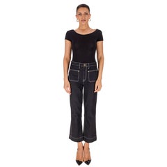 Khaite Cropped Topstitching Detail Jeans