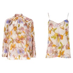Zimmermann Floral Silk Blouse & Camisole Two-Piece Set