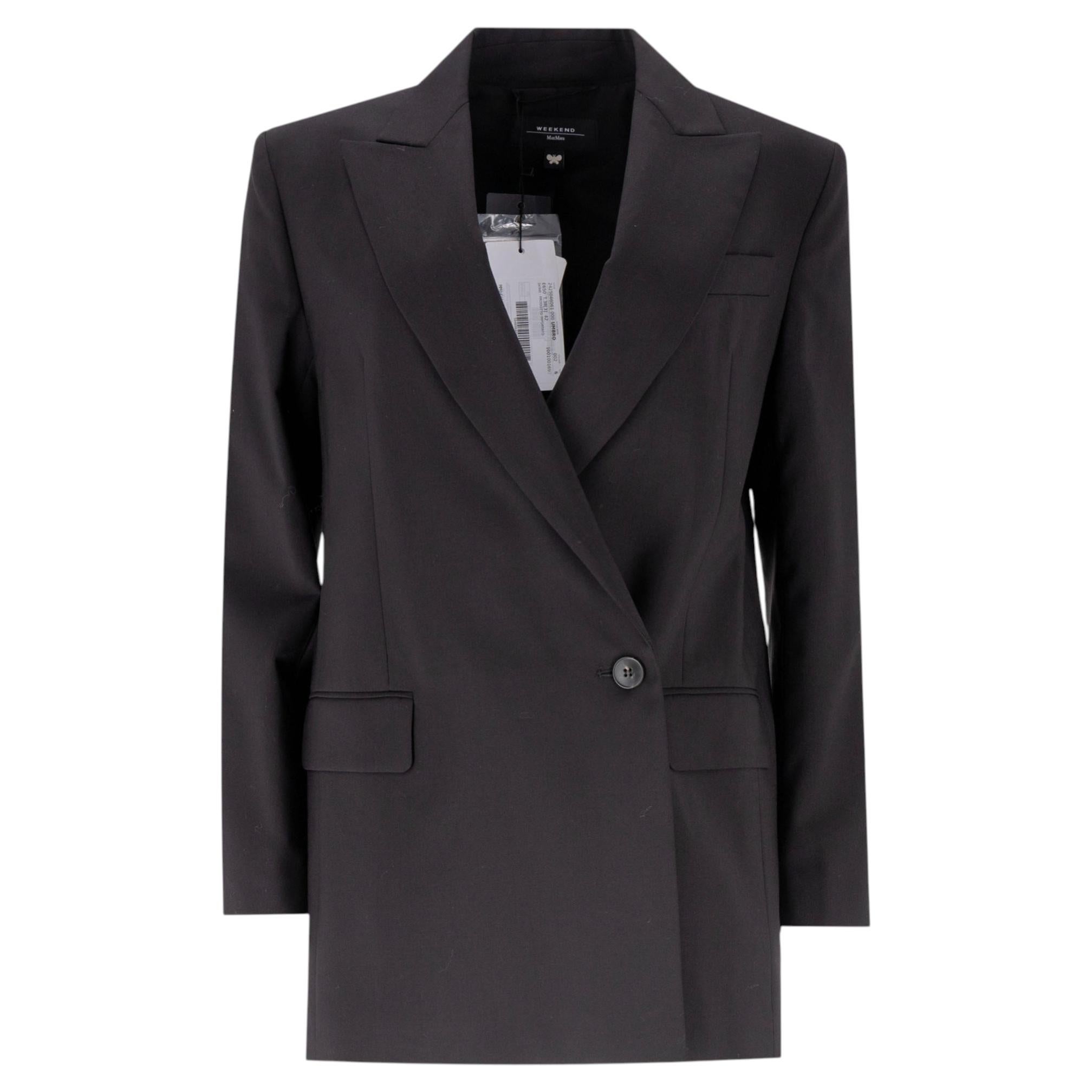 Pre-owned Max Mara Weekend  Virgin Wool Relaxed-fit Jacket In Black