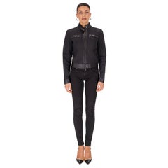 Gucci By Tom Ford Y2K Monogram Canvas & Leather Jacket