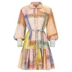 Zimmermann Matchmaker Lantern Cotton & Silk Mini Shirt Dress