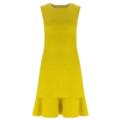 Oscar De La Renta Ruffled Hem Virgin Wool Shift Dress