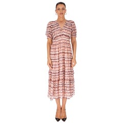 Ulla Johnson Silk Chiffon Tiered Tie-Dye Midi Dress