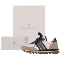 Brunello Cucinelli Precious Band Laminated Leather Sneakers