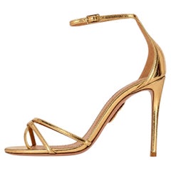 Aquazzura Nuda Mirrored Patent Leather Sandals