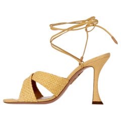 Aquazzura x Raquel Diniz Diniz 95 Raffia-Effect Sandals