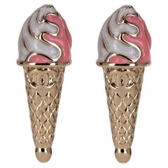 Chanel 2026 Cruise Collection Ice Cream Cone 'CC' Logo Stud Earrings