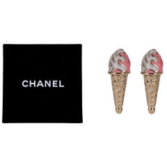 Chanel 2026 Cruise Collection Ice Cream Cone 'CC' Logo Stud Earrings