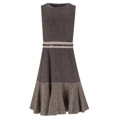 Vestido de corte en A de Etro, de mezcla de lana y angora, con la cintura adornada con abalorios