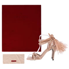 Valentino Garavani Crystal-Embellished Sandals With Ostrich Feather Tassel