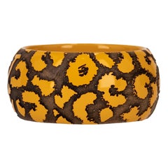 Louis Vuitton 'Leo Monogram' Lacquered Wood Bangle Bracelet