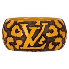 Louis Vuitton 'Leo Monogram' Lacquered Wood Bangle Bracelet