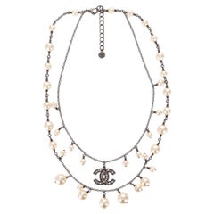 Chanel 2010 Layered 'CC' Logo Chain & Pearl Necklace