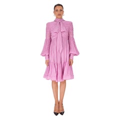 Zimmermann Ruched Blouson Sleeve Neck-Tie Dress