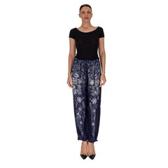 Chloe Floral Print Viscose Crepe Harem Pants