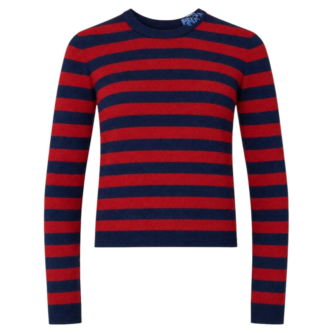 Pull rayé en laine vierge Prada en vente