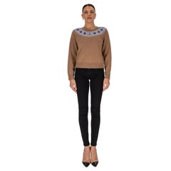 Pull en cachemire Céline « Triomphe » avec motif emblématique