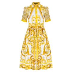 Dolce & Gabbana Majolica-Print Cotton Midi Dress
