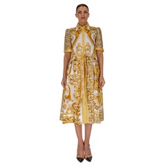Dolce & Gabbana Majolica-Print Cotton Midi Dress