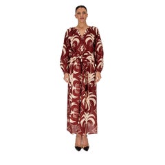 Johanna Ortiz Belted Printed Linen Maxi Dress