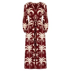 Johanna Ortiz Belted Printed Linen Maxi Dress