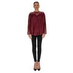 Chloe Guipure Lace-Trimmed Silk Mousseline Top