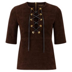 Louis Vuitton Lambskin Suede Lace-Up Top