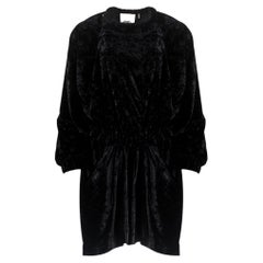 Isabel Marant Long-Sleeve Crushed-Velvet Mini Dress