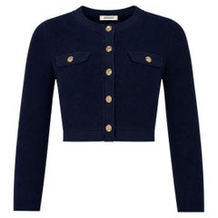 Sandro Press Stud Embellished Ribbed Cropped Cardigan