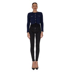 Sandro Press Stud Embellished Ribbed Cropped Cardigan
