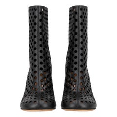 Gianvito Rossi Laser-Cut Leather Ankle Boots