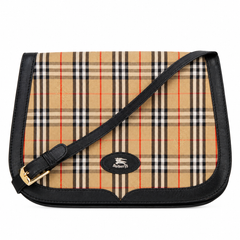 Burberry Vintage Haymarket Check Canvas Saddle Bag