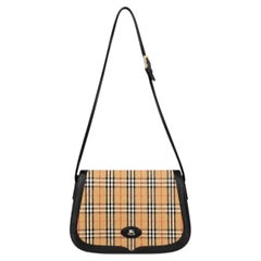 Burberry Vintage Haymarket Check Canvas Saddle Bag