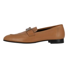 Hermes Paris 'H' Buckle Goatskin Leather Loafers