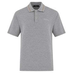 Polo in cotone con colletto Greca di Versace