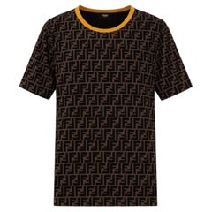 Maglietta in cotone Fendi con stampa monogramma FF Zucca