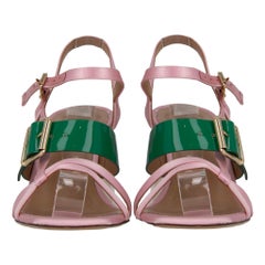 Sandali Marni con cinturini multipli in raso e vernice
