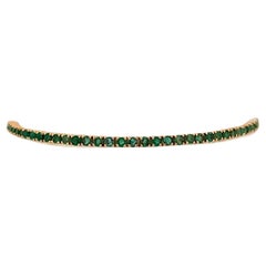 Laurel  14K Gelbgold Smaragd-Tennisarmband  2,5 CT Natürliche runde Smaragde