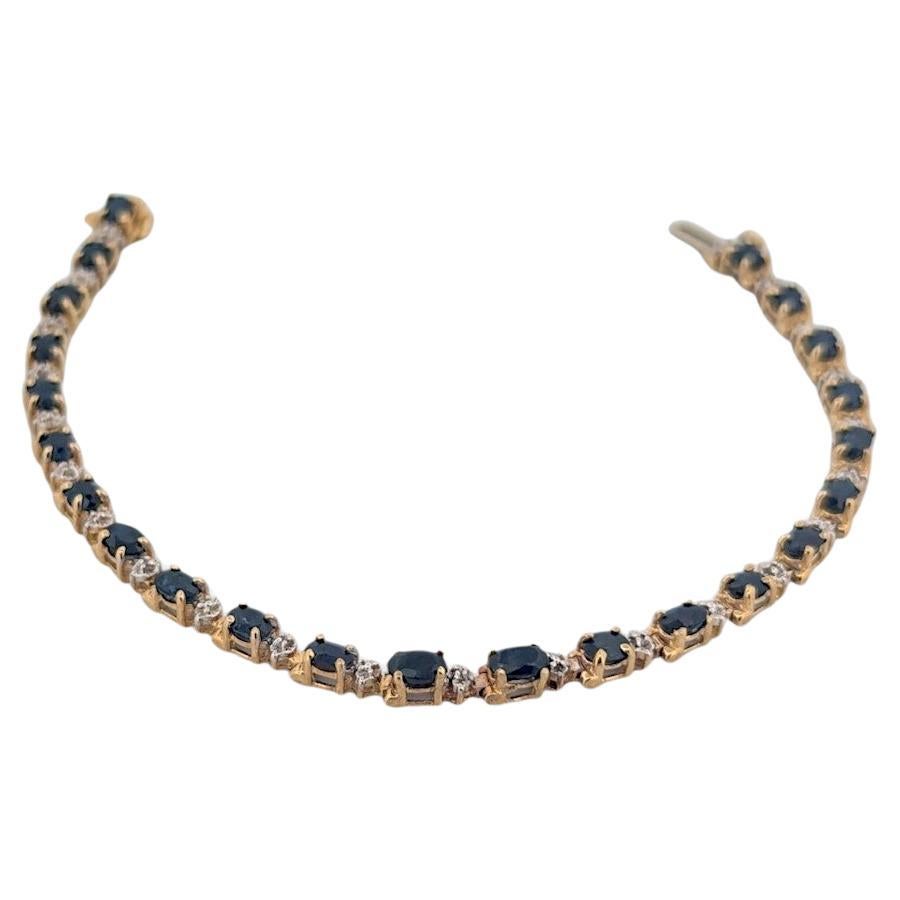 Celestino  Bracciale con zaffiri in oro giallo 10K, zaffiri naturali 3,80 CT