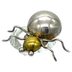 Retro Artist Signed Mexico Sterling Bug Pin