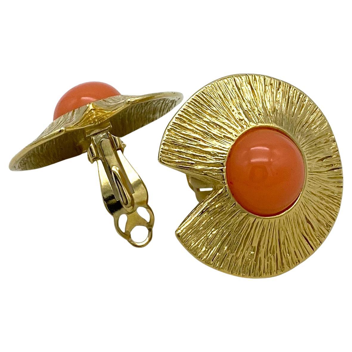 Givenchy Gold-tone Textured Clip-on Earrings