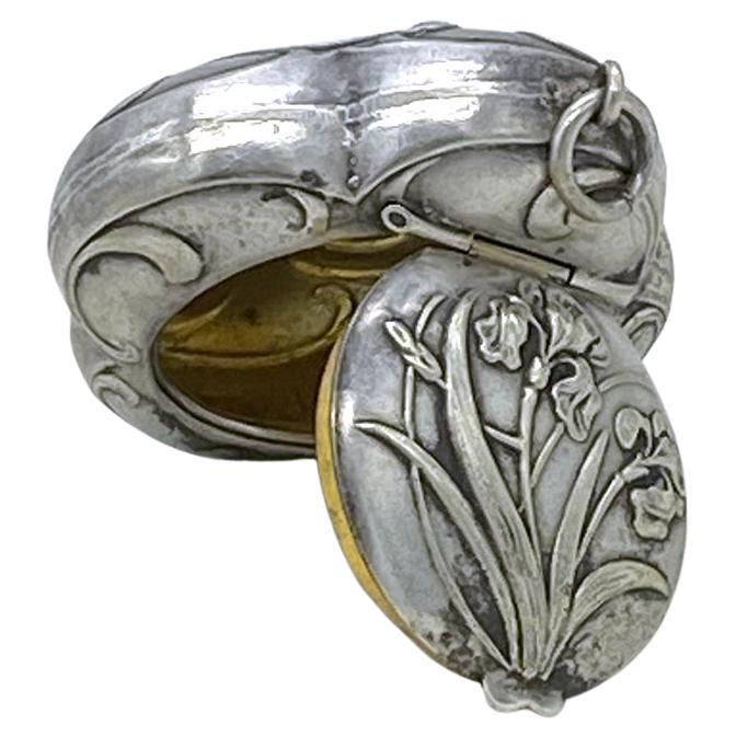 Antico Scatola Chatelaine in argento dorato Art Nouveau In condizioni buone in vendita a Atlanta, GA