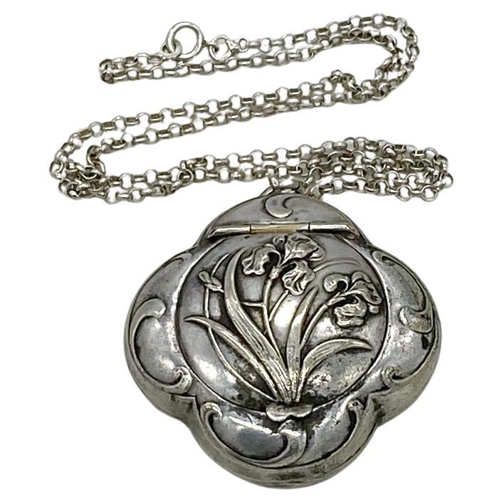 Antico Scatola Chatelaine in argento dorato Art Nouveau in vendita 3