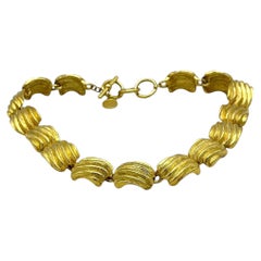 Anne Klein 1990s Gold-Tone Adjustable Link Necklace, USA, Vintage