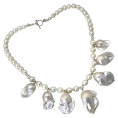 Natural Baroque Fireball Pearl Pendant Necklace