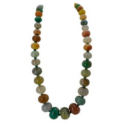 Colorful Fire Opal Gems and Sterling Silver Necklace